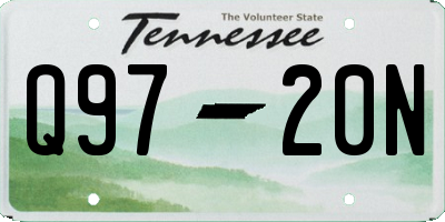 TN license plate Q9720N