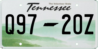 TN license plate Q9720Z