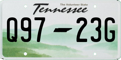 TN license plate Q9723G