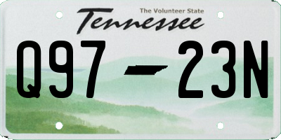 TN license plate Q9723N