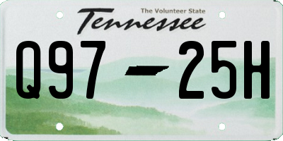 TN license plate Q9725H