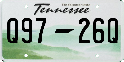 TN license plate Q9726Q