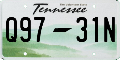 TN license plate Q9731N
