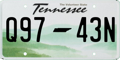 TN license plate Q9743N