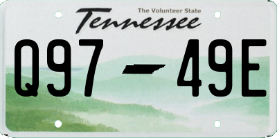 TN license plate Q9749E