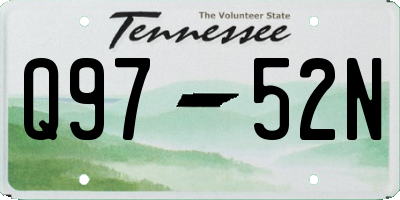 TN license plate Q9752N
