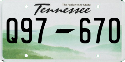 TN license plate Q9767O