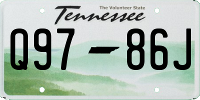 TN license plate Q9786J