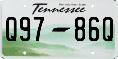 TN license plate Q9786Q