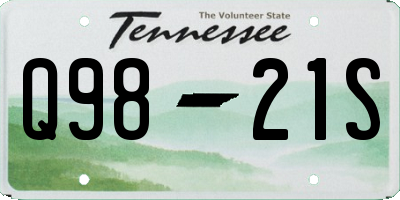 TN license plate Q9821S