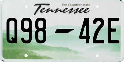 TN license plate Q9842E