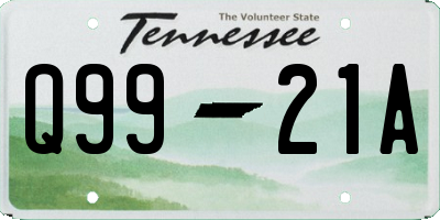 TN license plate Q9921A