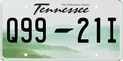 TN license plate Q9921I