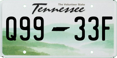 TN license plate Q9933F