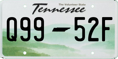 TN license plate Q9952F