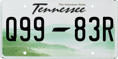 TN license plate Q9983R