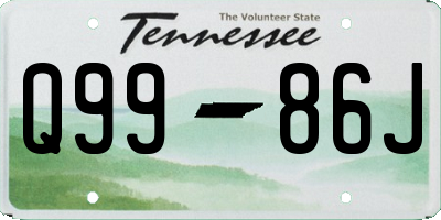 TN license plate Q9986J