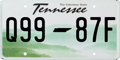 TN license plate Q9987F