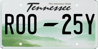 TN license plate R0025Y