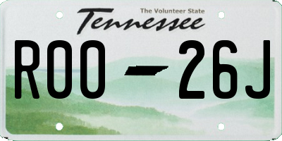 TN license plate R0026J