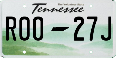 TN license plate R0027J