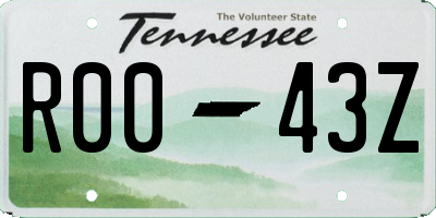 TN license plate R0043Z