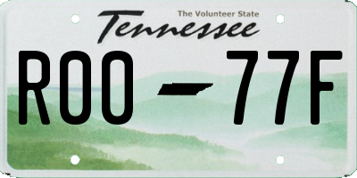 TN license plate R0077F