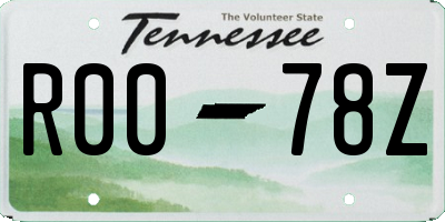 TN license plate R0078Z