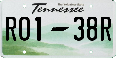 TN license plate R0138R