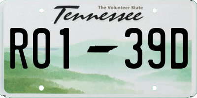 TN license plate R0139D