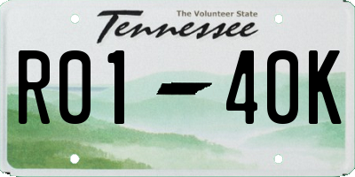 TN license plate R0140K