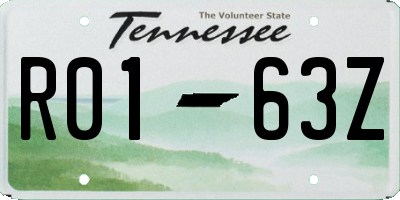 TN license plate R0163Z