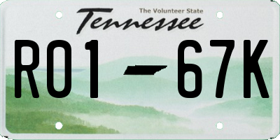 TN license plate R0167K