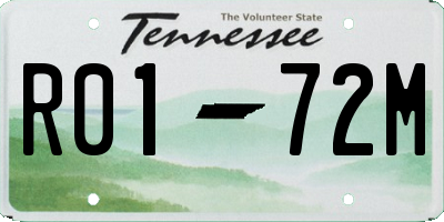 TN license plate R0172M