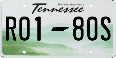 TN license plate R0180S