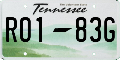 TN license plate R0183G