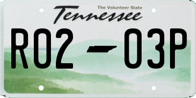 TN license plate R0203P