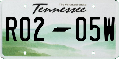 TN license plate R0205W