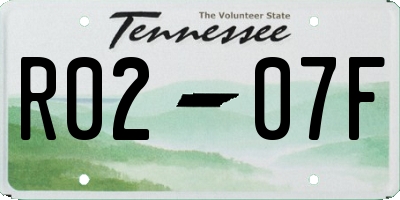TN license plate R0207F