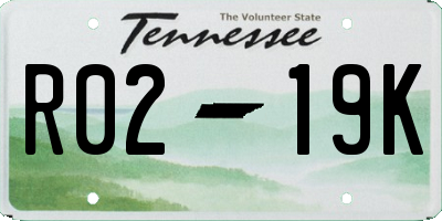TN license plate R0219K