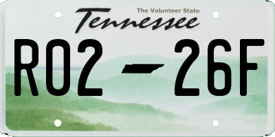 TN license plate R0226F