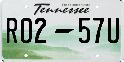 TN license plate R0257U