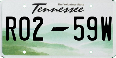TN license plate R0259W