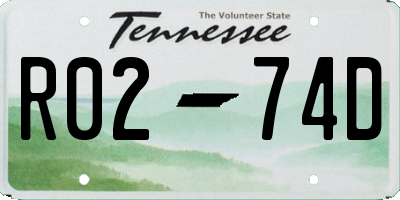 TN license plate R0274D