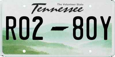 TN license plate R0280Y