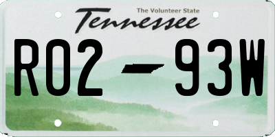 TN license plate R0293W