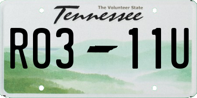 TN license plate R0311U