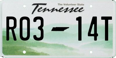 TN license plate R0314T