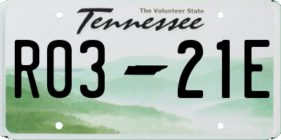 TN license plate R0321E