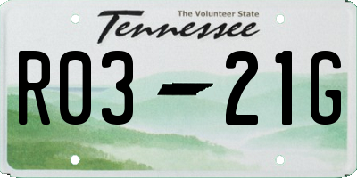 TN license plate R0321G